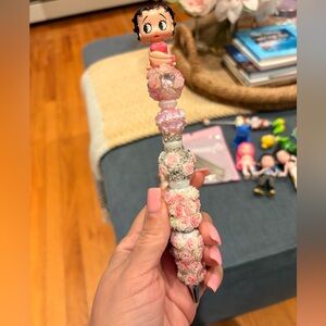 Betty Boop Pink and White Custom Beaded Pen